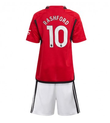 Manchester United Marcus Rashford #10 babykläder Hemmatröja barn 2023-24 Korta ärmar (+ Korta byxor)